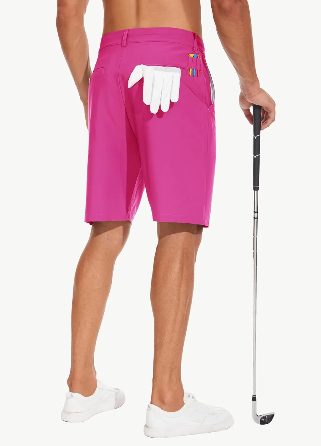 JWM Mens 7"/9" Stretch Golf Shorts - Lightweight Hybrid Casual Dress Work Flat Front Shorts with 5 Pockets Quick Dry UPF50