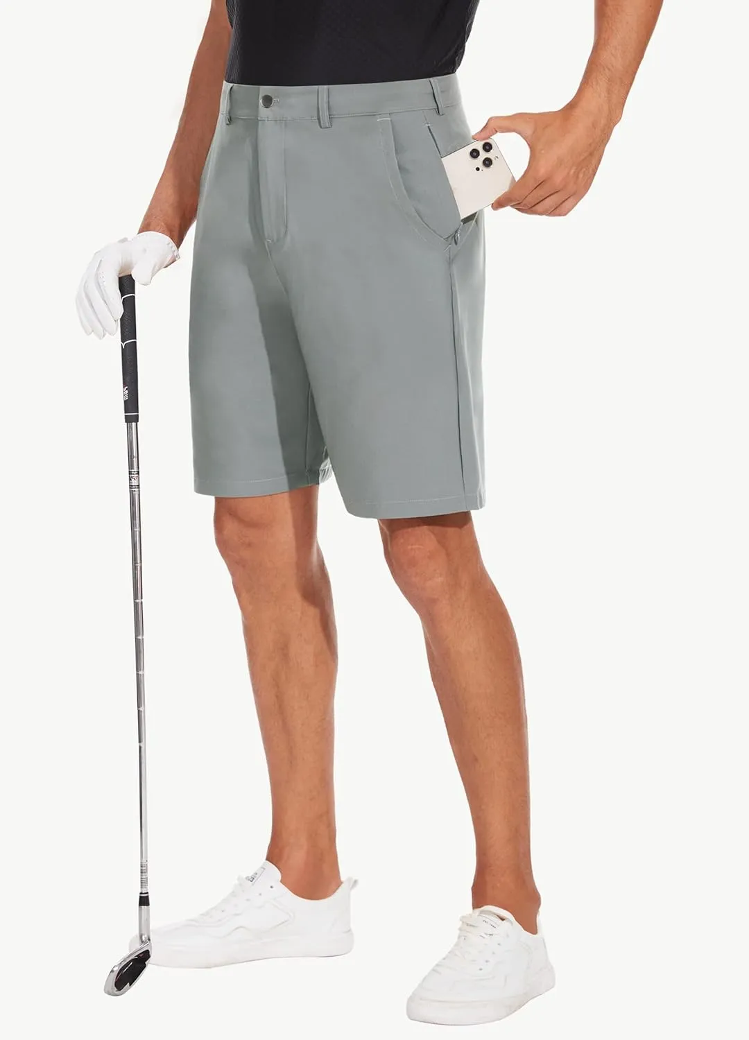 JWM Mens 7"/9" Stretch Golf Shorts - Lightweight Hybrid Casual Dress Work Flat Front Shorts with 5 Pockets Quick Dry UPF50