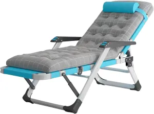 KAMPCO Garden Foldable Sunlounger, Camping Chairs Folding Reclining Portable Chair with Detachable Cushion and Headrest