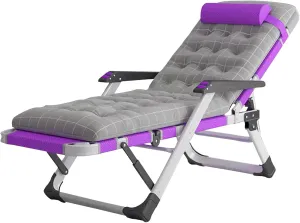 KAMPCO Garden Foldable Sunlounger, Camping Chairs Folding Reclining Portable Chair with Detachable Cushion and Headrest