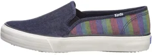 Keds Women's Double Decker Denim Stripe Sneaker, Navy Multi, 5 M US