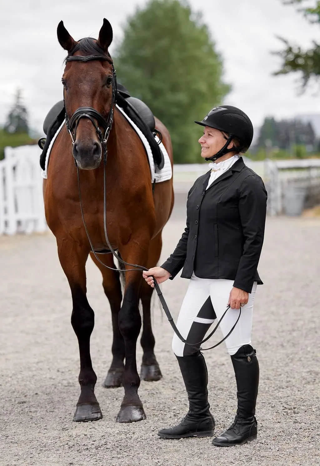 Kerrits Women's Petite Equestrian Stretch Competitor Coat – 4-Snap, Lightweight English Horse Show Jacket, Machine Wash