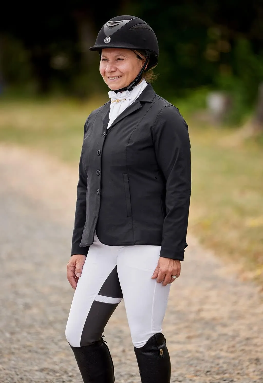 Kerrits Women's Petite Equestrian Stretch Competitor Coat – 4-Snap, Lightweight English Horse Show Jacket, Machine Wash