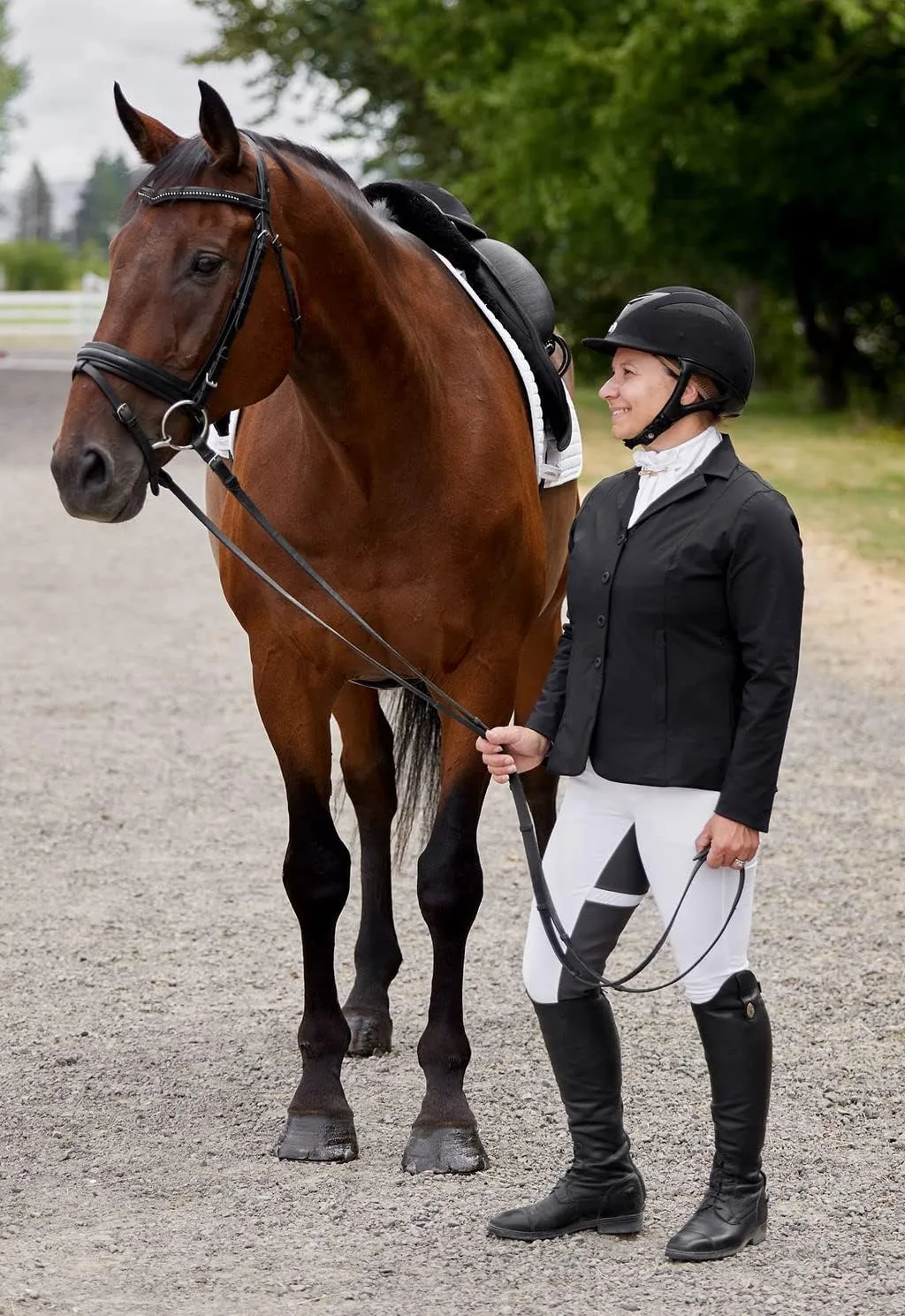 Kerrits Women's Petite Equestrian Stretch Competitor Coat – 4-Snap, Lightweight English Horse Show Jacket, Machine Wash
