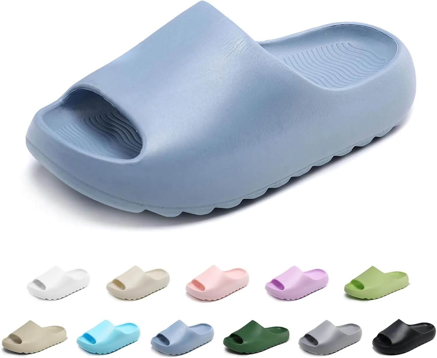 Kids Cloud Slides Slippers For Girls Boys,Pillow House Slippers Non-Slip Super Soft Quick Drying Shower Cushioned Slides Bathroom Thick Sole Sandals Indoor Outdoor Slippers
