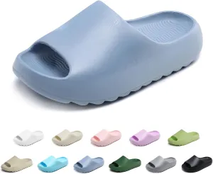 Kids Cloud Slides Slippers For Girls Boys,Pillow House Slippers Non-Slip Super Soft Quick Drying Shower Cushioned Slides Bathroom Thick Sole Sandals Indoor Outdoor Slippers
