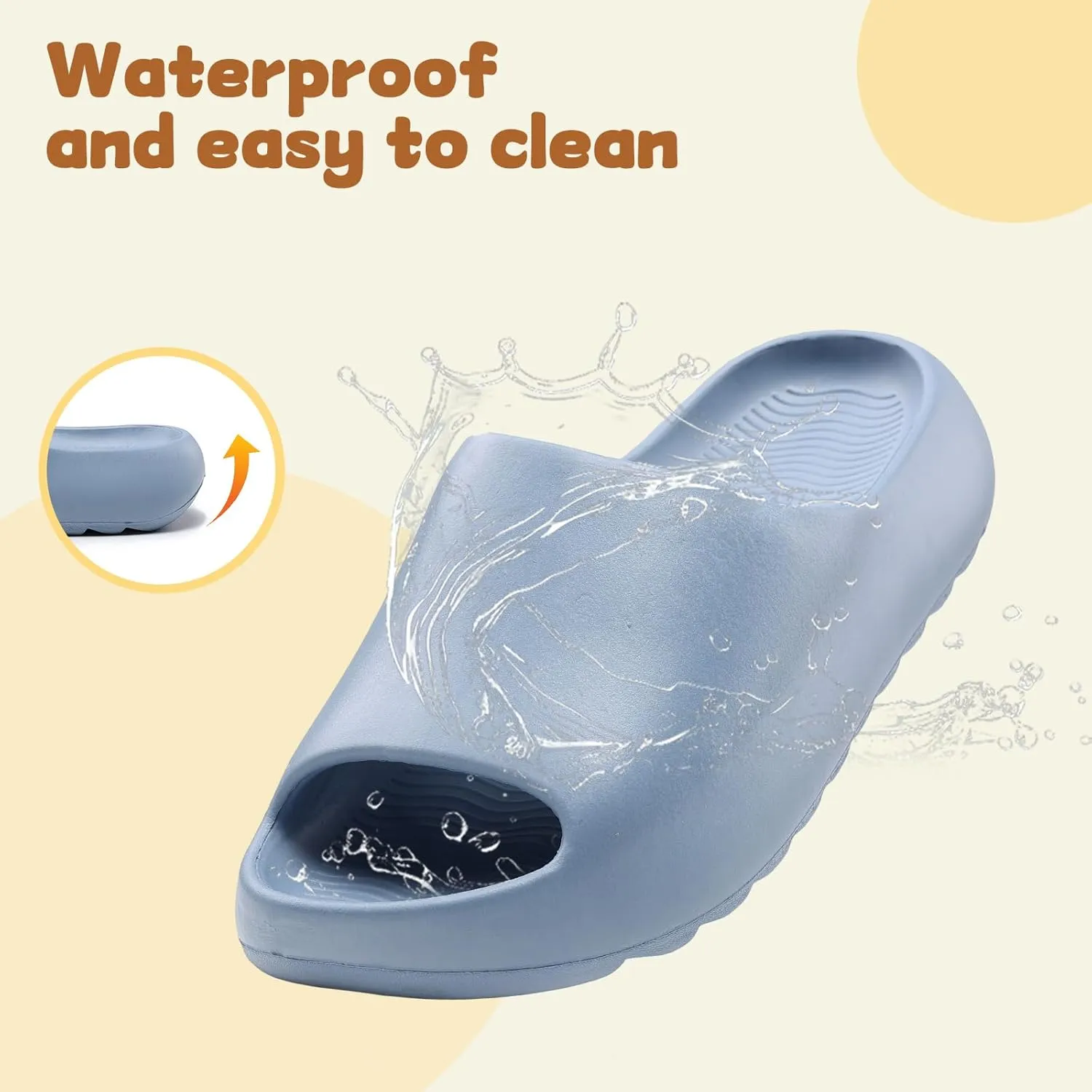 Kids Cloud Slides Slippers For Girls Boys,Pillow House Slippers Non-Slip Super Soft Quick Drying Shower Cushioned Slides Bathroom Thick Sole Sandals Indoor Outdoor Slippers