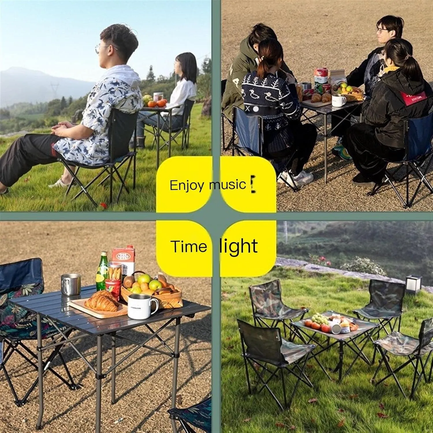 KIRANDY Portable Picnic Table, Folding Roll Up Camping Travel Table, Table (颜色 : 50x50cm Table)
