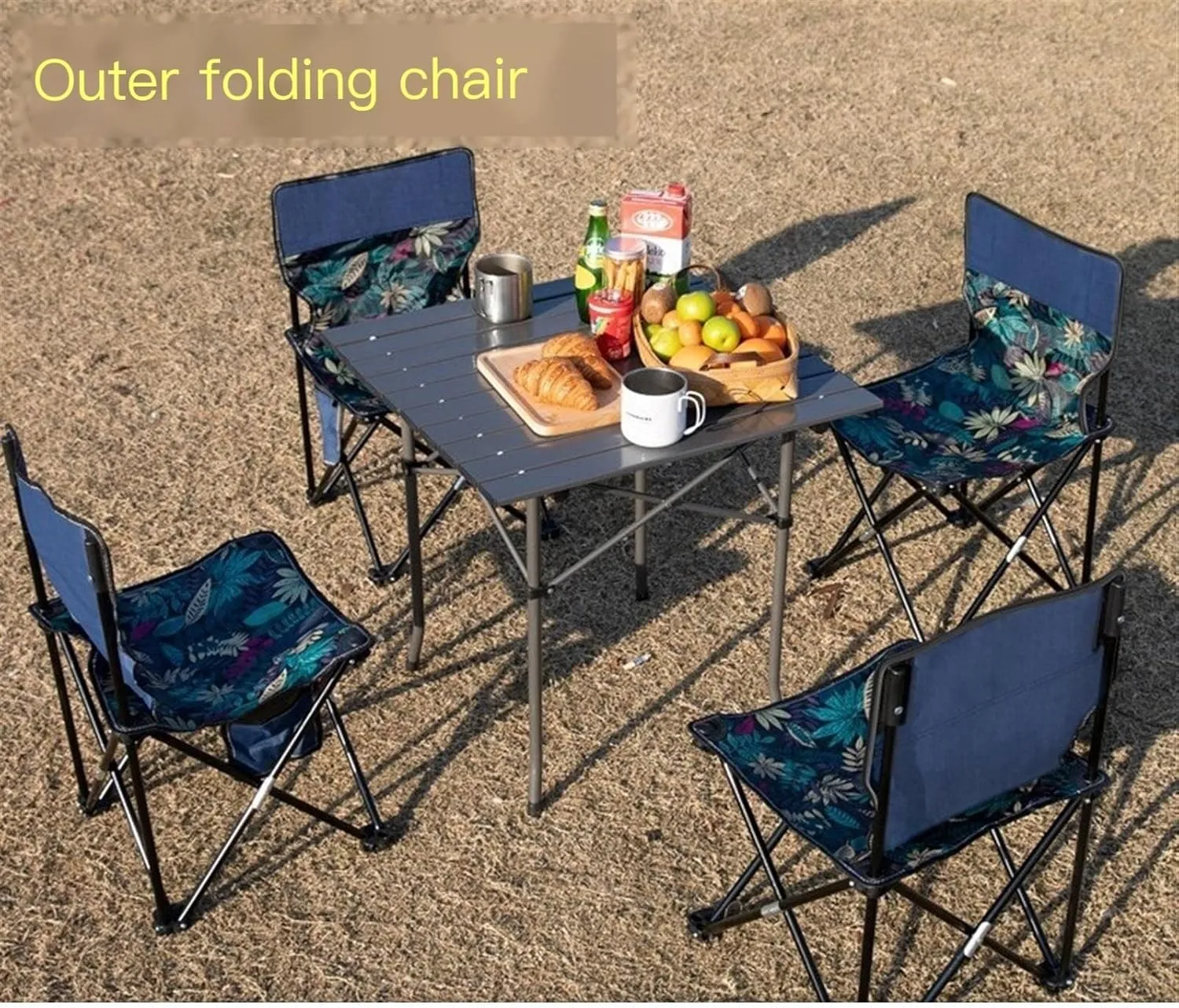 KIRANDY Portable Picnic Table, Folding Roll Up Camping Travel Table, Table (颜色 : 50x50cm Table)