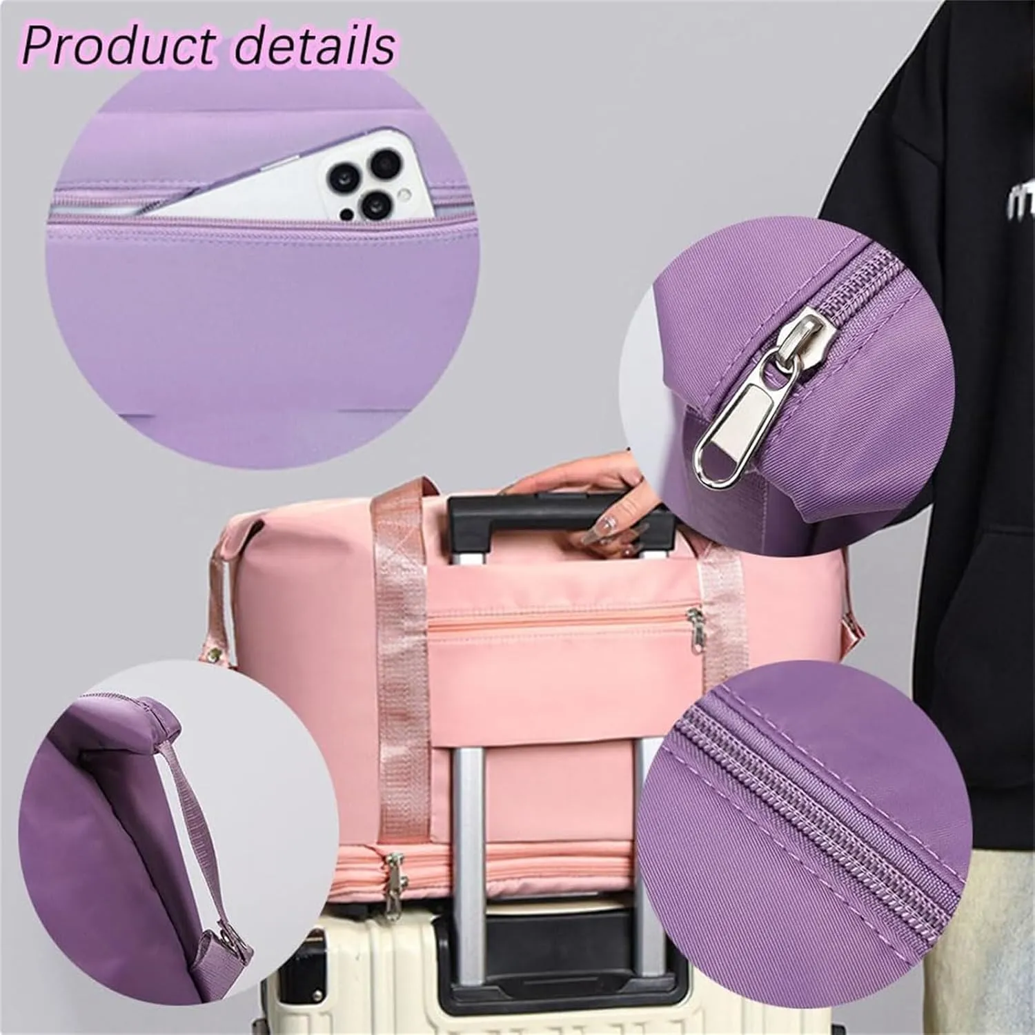 Klarson Expandable Bag with Wheels - New Scratch Expandable Travel Duffle Bag with Wheels, Foldable Suitcase without Handl (E)