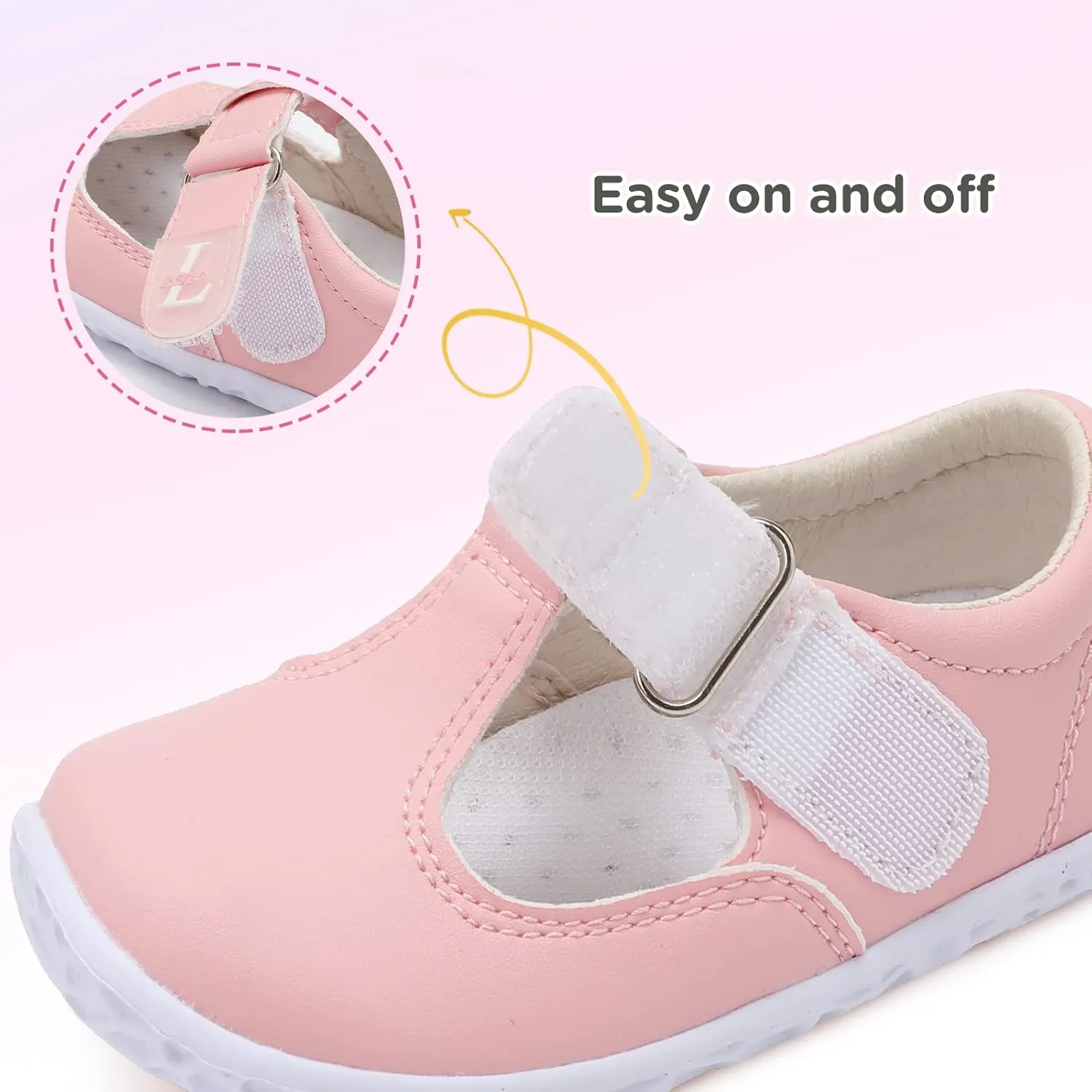 L-RUN Toddler Girls Dress Shoes Lightweight Mary Jane Shoes for Girls Anti-Slip School Shoes for Toddler Girls