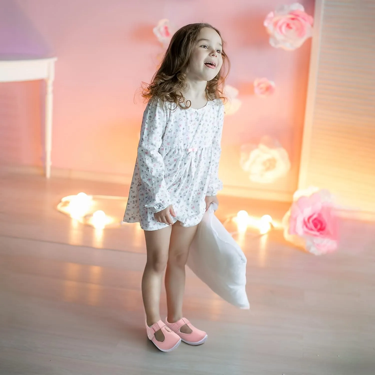 L-RUN Toddler Girls Dress Shoes Lightweight Mary Jane Shoes for Girls Anti-Slip School Shoes for Toddler Girls