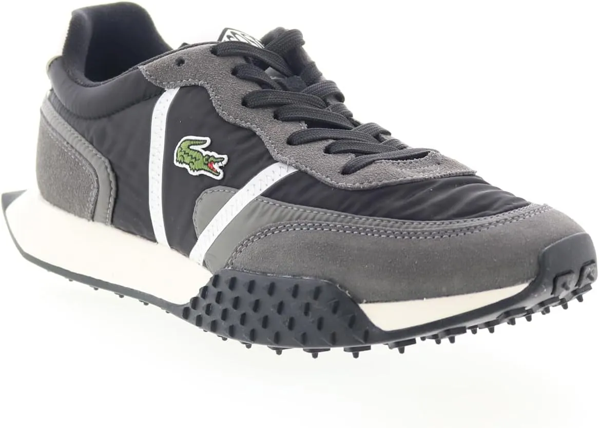 Lacoste Mens L-Spin Deluxe Sneaker, BLK/DK Gry, 8.5