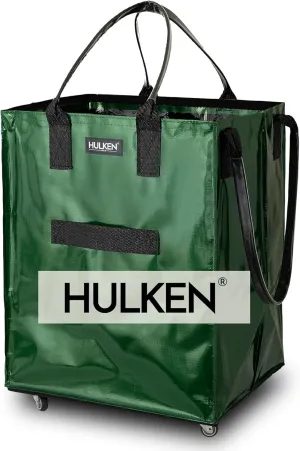 (Large, Forest Green Reusable Grocery Bag On Wheels, Shopping Trolley, Rolling Tote, Zipper Closure, Lightweight, Carries Up to 66 lb, Folds Flat, Unbreakable Handles