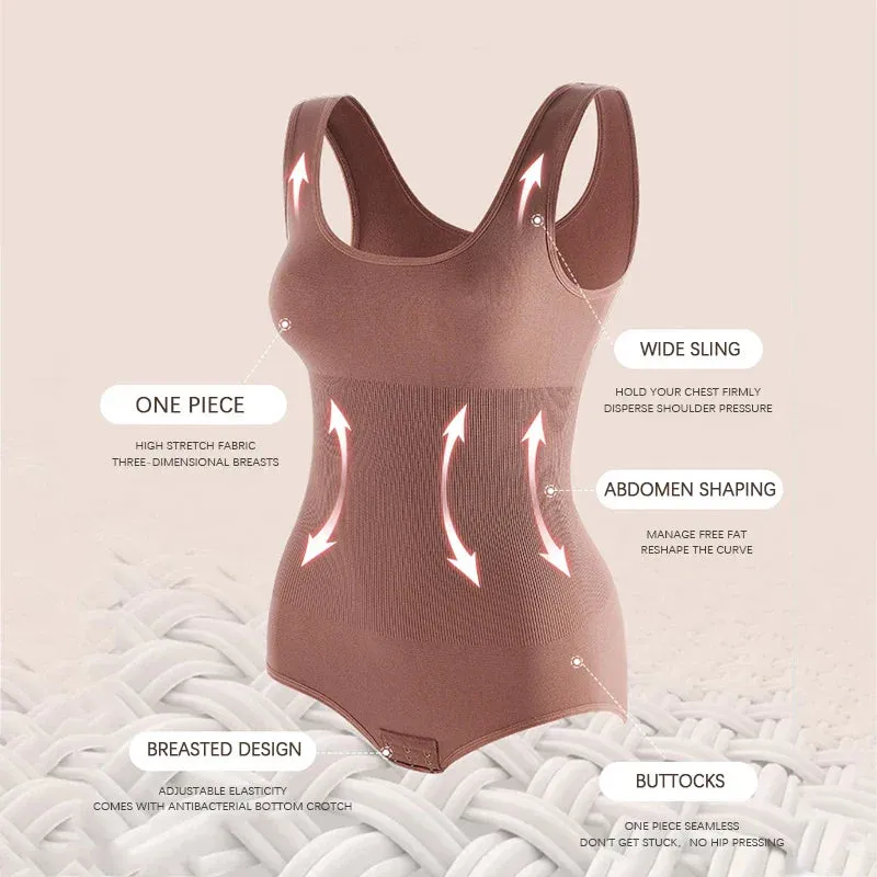 Large Size One Piece Body Shapewear Waist Trainer Women's Corset Seamless Abdomen Pants Crotch Buckle Slimming Underwear