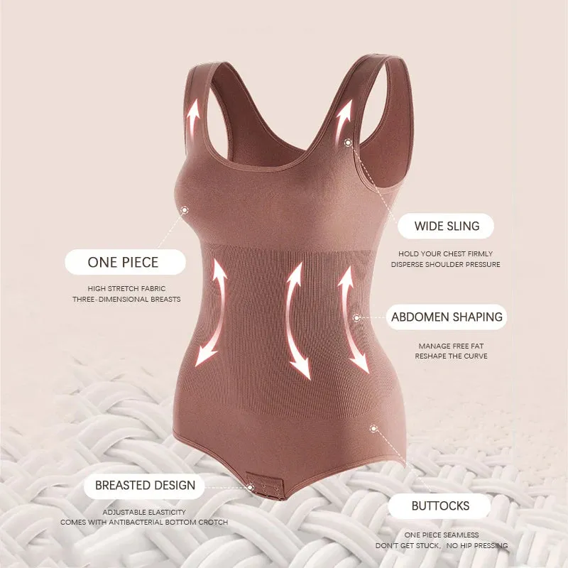 Large Size One Piece Body Shapewear Waist Trainer Women's Corset Seamless Abdomen Pants Crotch Buckle Slimming Underwear