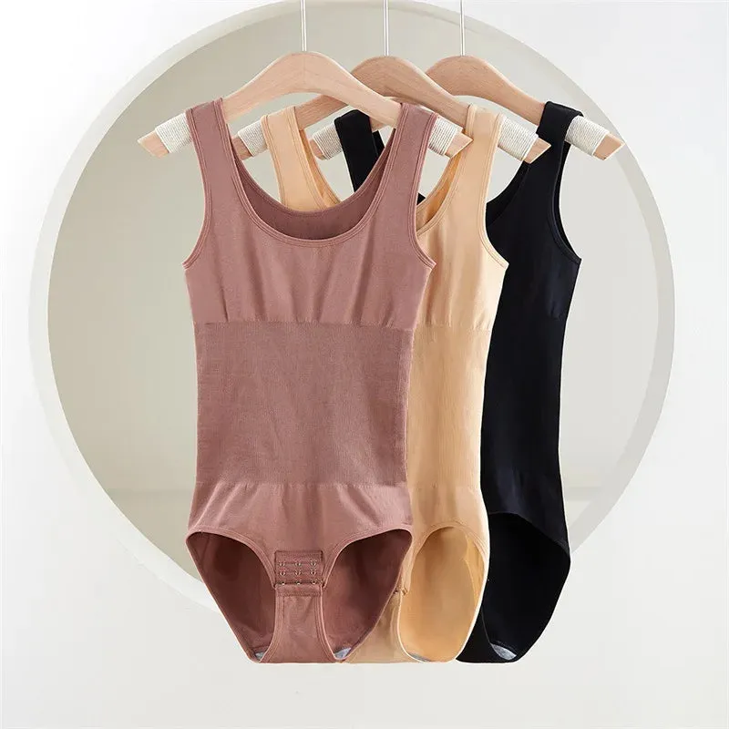 Large Size One Piece Body Shapewear Waist Trainer Women's Corset Seamless Abdomen Pants Crotch Buckle Slimming Underwear