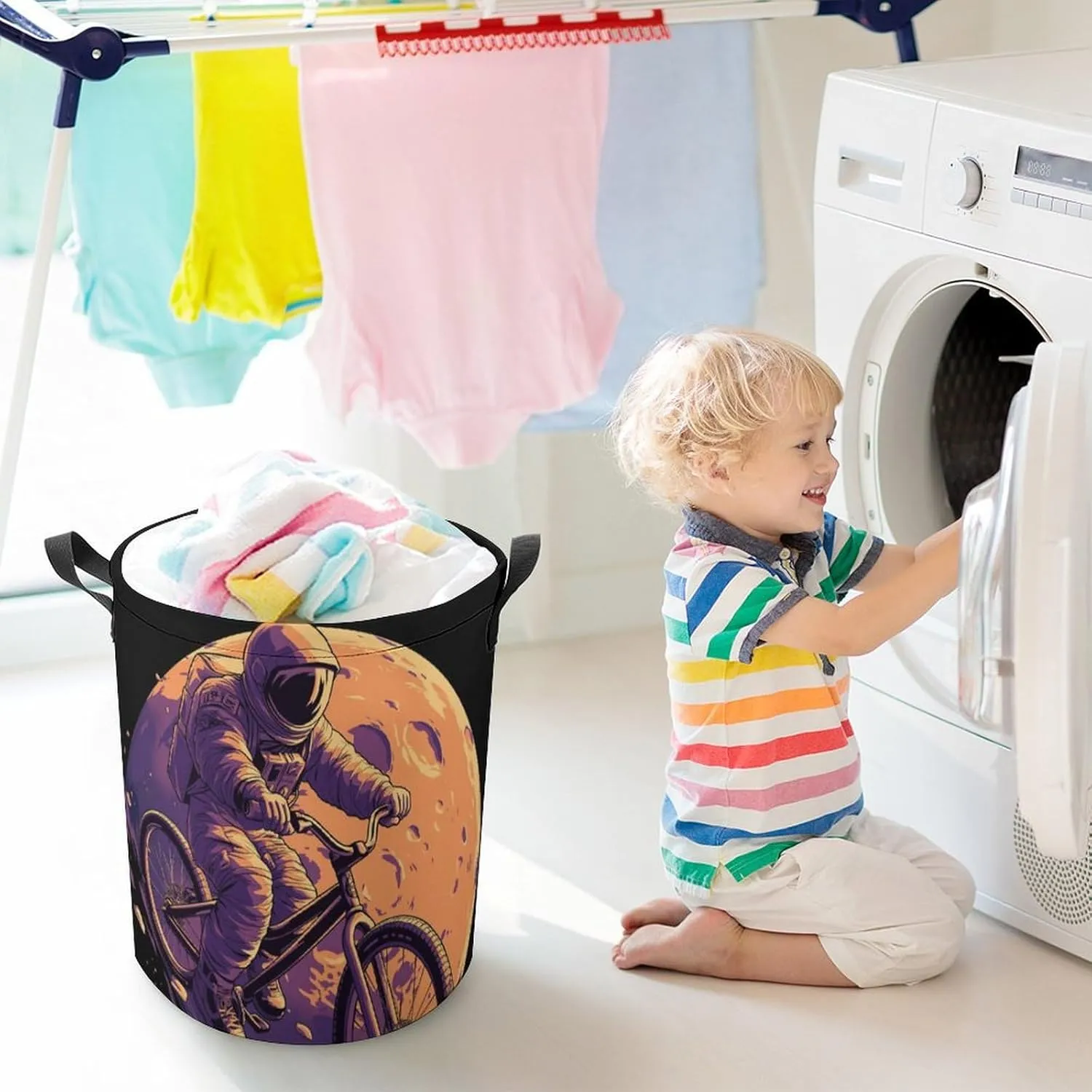 Laundry Hampers, Large Drawstring Laundry Bag, Removable Laundry Bags, Collapsible Storage Bin with Handles for Home Organization, Kids Room, Nursery Bicycles-Equipment And Supplies