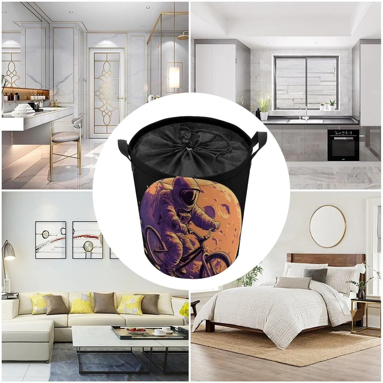 Laundry Hampers, Large Drawstring Laundry Bag, Removable Laundry Bags, Collapsible Storage Bin with Handles for Home Organization, Kids Room, Nursery Bicycles-Equipment And Supplies
