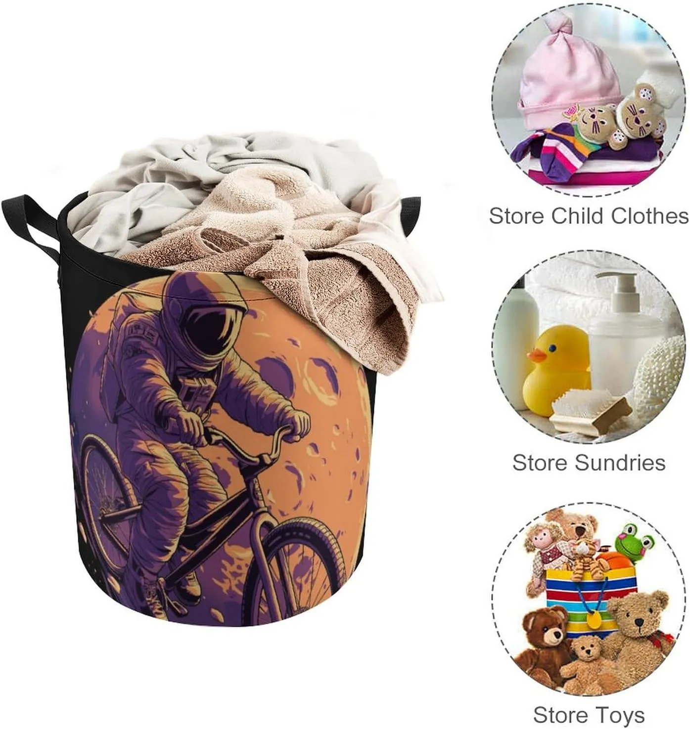 Laundry Hampers, Large Drawstring Laundry Bag, Removable Laundry Bags, Collapsible Storage Bin with Handles for Home Organization, Kids Room, Nursery Bicycles-Equipment And Supplies