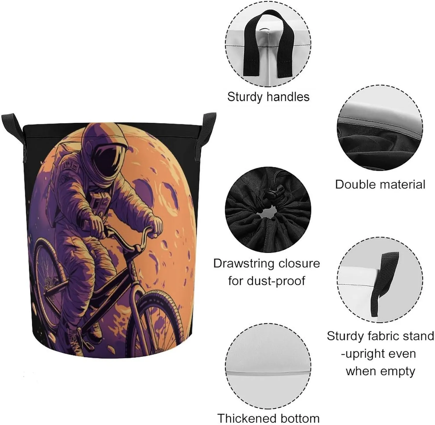 Laundry Hampers, Large Drawstring Laundry Bag, Removable Laundry Bags, Collapsible Storage Bin with Handles for Home Organization, Kids Room, Nursery Bicycles-Equipment And Supplies