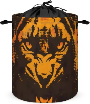 Laundry Hampers, Large Drawstring Laundry Bag, Removable Laundry Bags, Collapsible Storage Bin with Handles for Home Organization, Kids Room, Nursery Big Cats