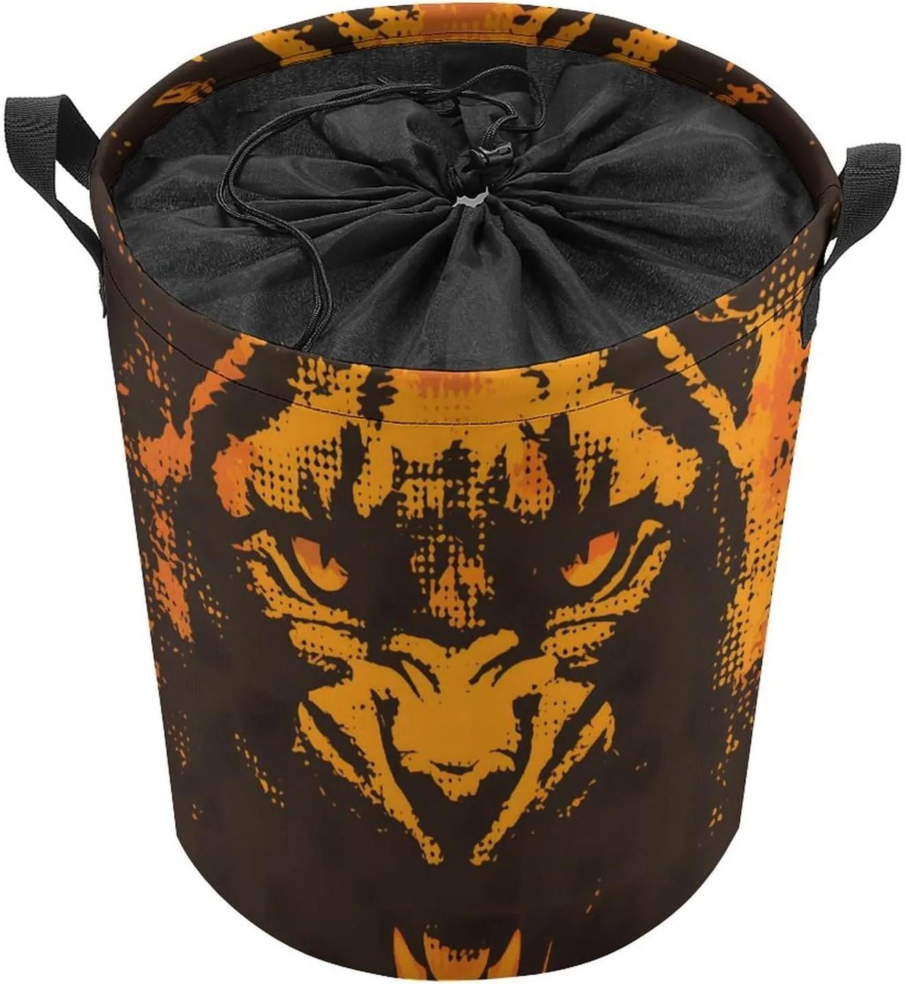 Laundry Hampers, Large Drawstring Laundry Bag, Removable Laundry Bags, Collapsible Storage Bin with Handles for Home Organization, Kids Room, Nursery Big Cats