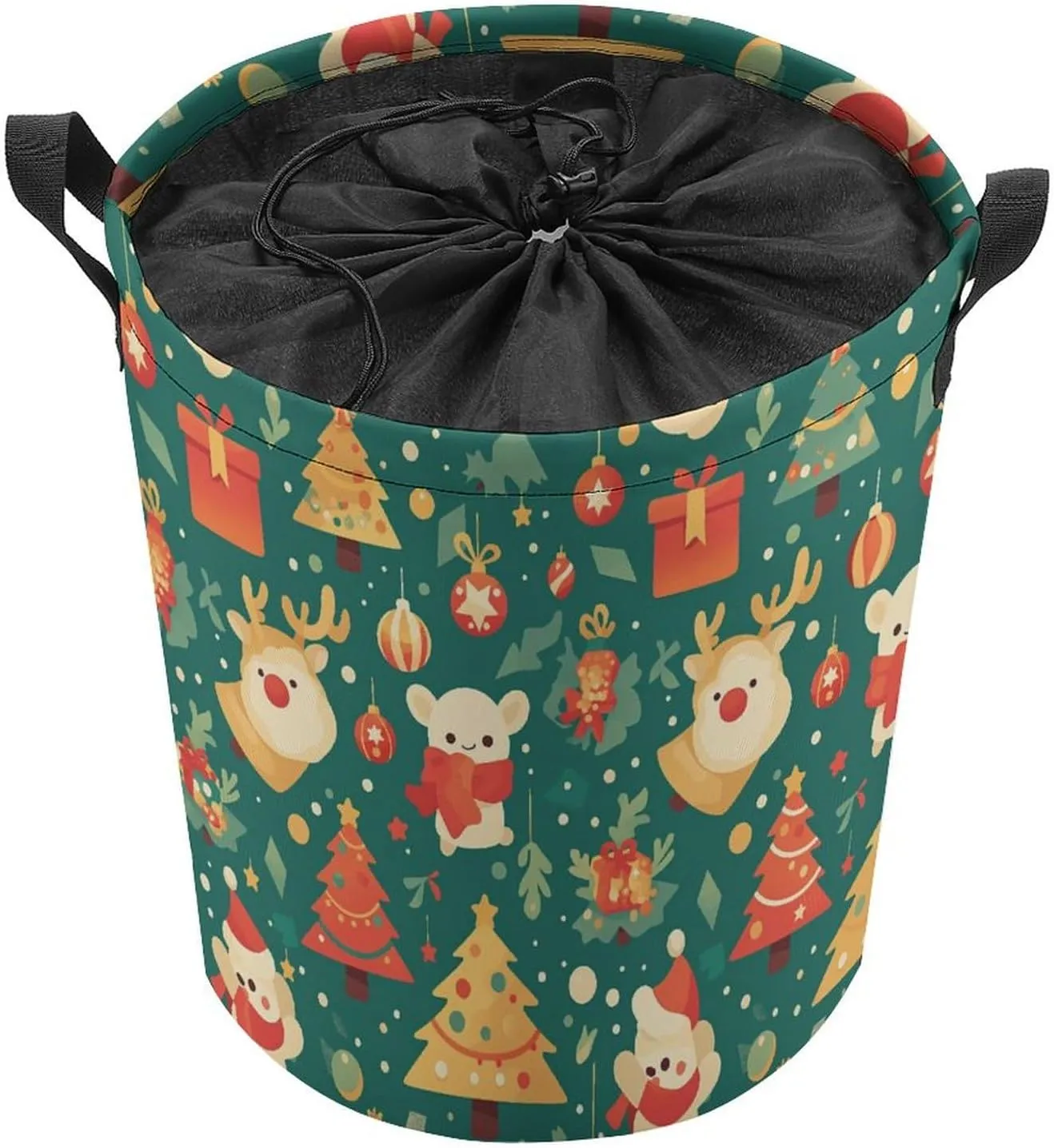Laundry Hampers, Large Drawstring Laundry Bag, Removable Laundry Bags, Collapsible Storage Bin with Handles for Home Organization, Kids Room, Nursery Christmas Eve