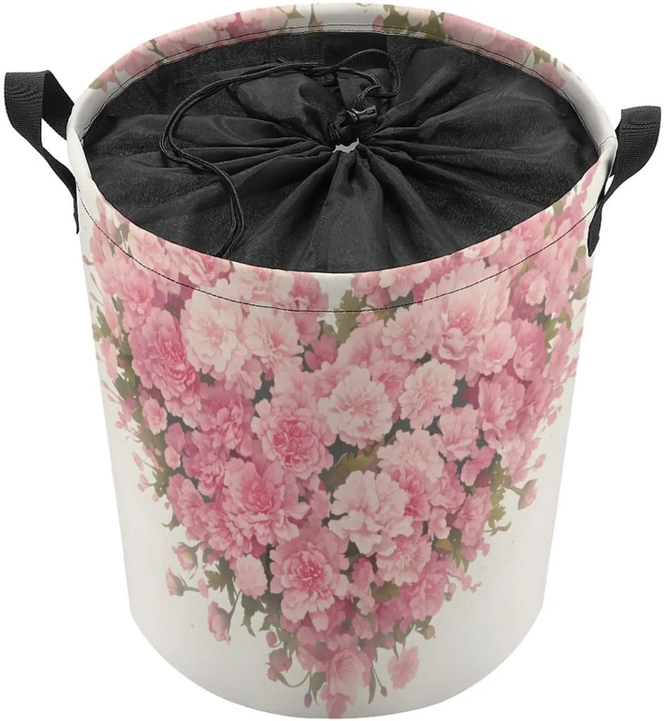 Laundry Hampers, Large Drawstring Laundry Bag, Removable Laundry Bags, Collapsible Storage Bin with Handles for Home Organization, Kids Room, Nursery Plant