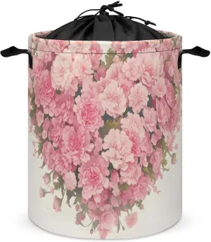 Laundry Hampers, Large Drawstring Laundry Bag, Removable Laundry Bags, Collapsible Storage Bin with Handles for Home Organization, Kids Room, Nursery Plant