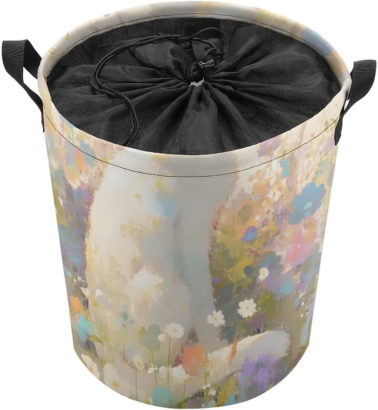Laundry Hampers, Large Drawstring Laundry Bag, Removable Laundry Bags, Collapsible Storage Bin with Handles for Home Organization, Kids Room, Nursery Small to Medium-sized Cats