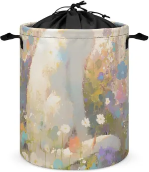 Laundry Hampers, Large Drawstring Laundry Bag, Removable Laundry Bags, Collapsible Storage Bin with Handles for Home Organization, Kids Room, Nursery Small to Medium-sized Cats