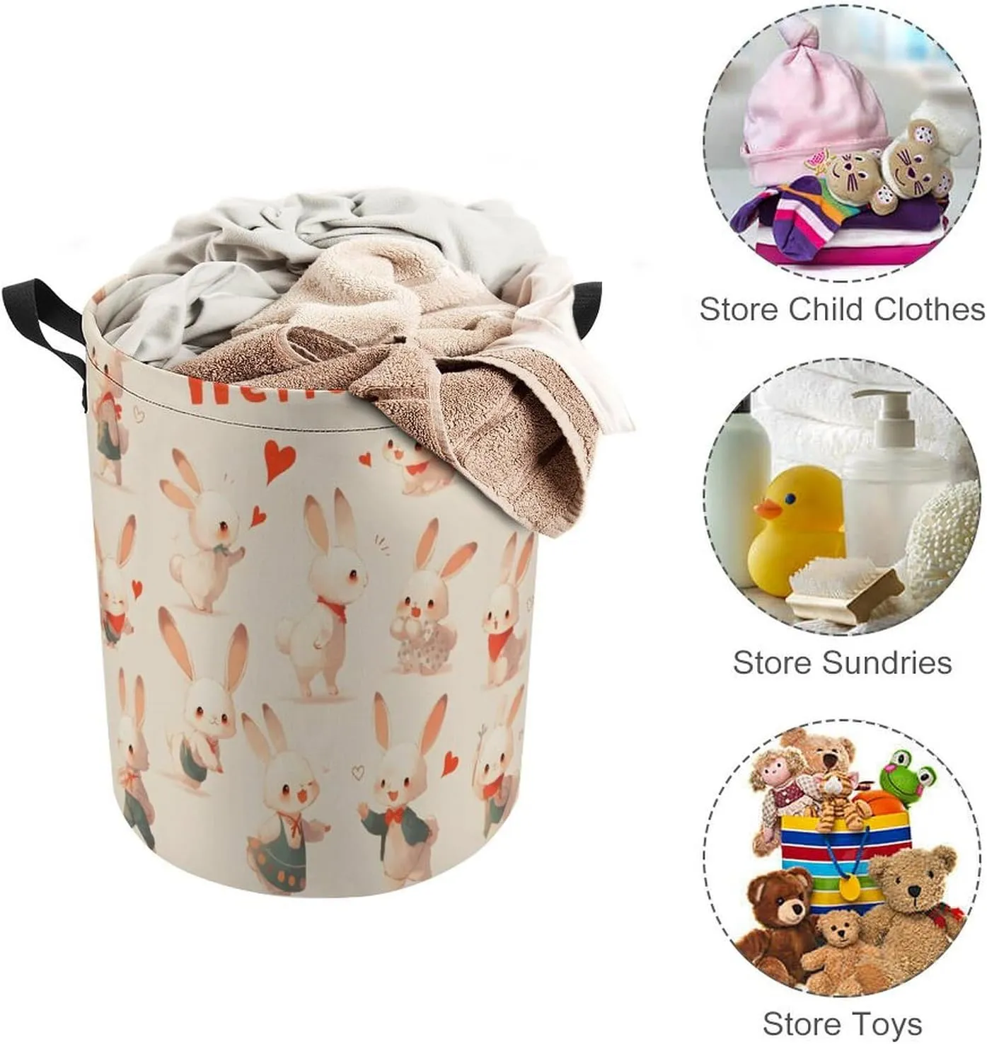 Laundry Hampers, Large Drawstring Laundry Bag, Removable Laundry Bags, Collapsible Storage Bin with Handles for Home Organization, Kids Room, Nursery Vertebrate