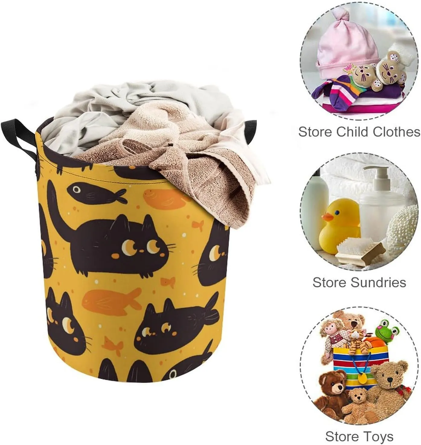 Laundry Hampers, Large Drawstring Laundry Bag, Removable Laundry Bags, Collapsible Storage Bin with Handles for Home Organization, Kids Room, Nursery Vertebrate