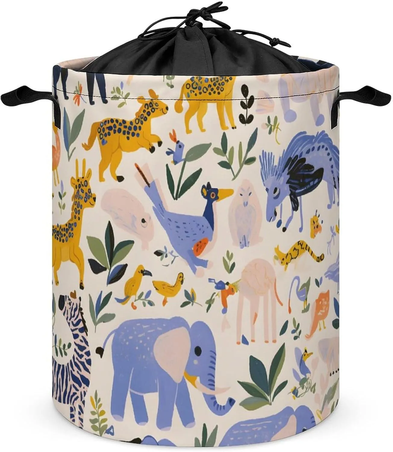 Laundry Hampers, Large Drawstring Laundry Bag, Removable Laundry Bags, Collapsible Storage Bin with Handles for Home Organization, Kids Room, Nursery Vertebrate