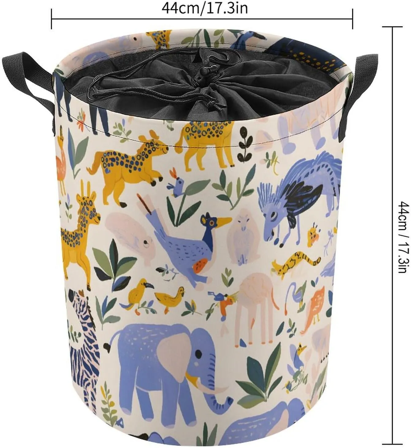 Laundry Hampers, Large Drawstring Laundry Bag, Removable Laundry Bags, Collapsible Storage Bin with Handles for Home Organization, Kids Room, Nursery Vertebrate