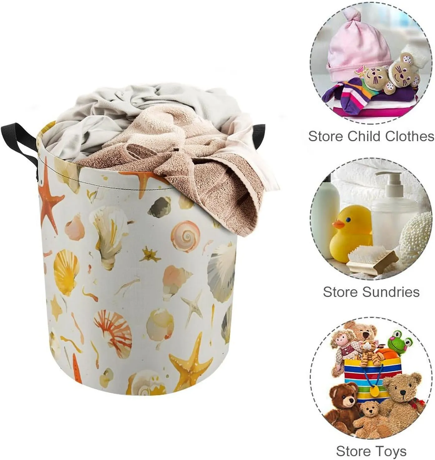 Laundry Hampers, Large Drawstring Laundry Bag, Removable Laundry Bags, Collapsible Storage Bin with Handles for Home Organization, Kids Room, Nursery Vertebrate