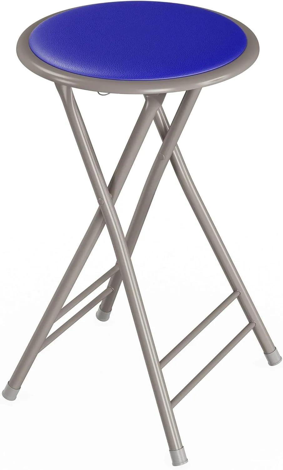 Lavish Home Folding Stool - Backless 24-Inch Stool with 225lb Capacity for Kitchen or Rec Room - Portable Indoor Counter Bar Stools (Blue)