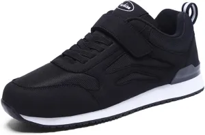 LEADER SHOW Mens Walking Shoes Casual Tennis Gym No-tie Comfortable Flat Lightweight Hook and Loop Sneakers