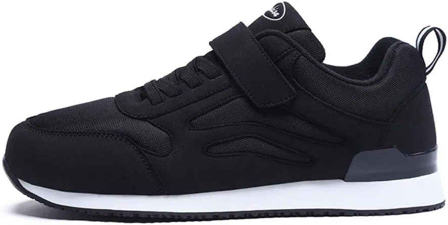 LEADER SHOW Mens Walking Shoes Casual Tennis Gym No-tie Comfortable Flat Lightweight Hook and Loop Sneakers