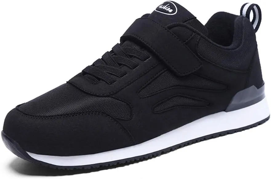 LEADER SHOW Mens Walking Shoes Casual Tennis Gym No-tie Comfortable Flat Lightweight Hook and Loop Sneakers