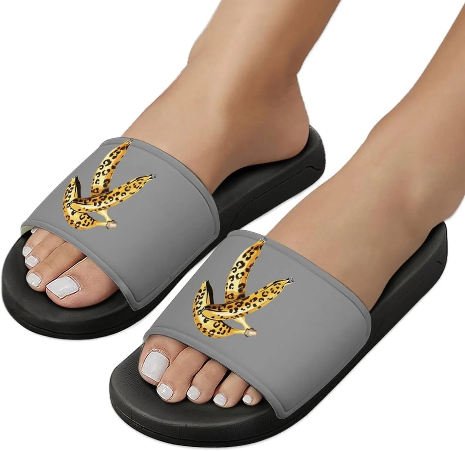 Leopard Banana Novelty Slippers Slides Sandals Shower House Home Shoes Non Slip Soft Sole Shoe For Men Women Bathroom