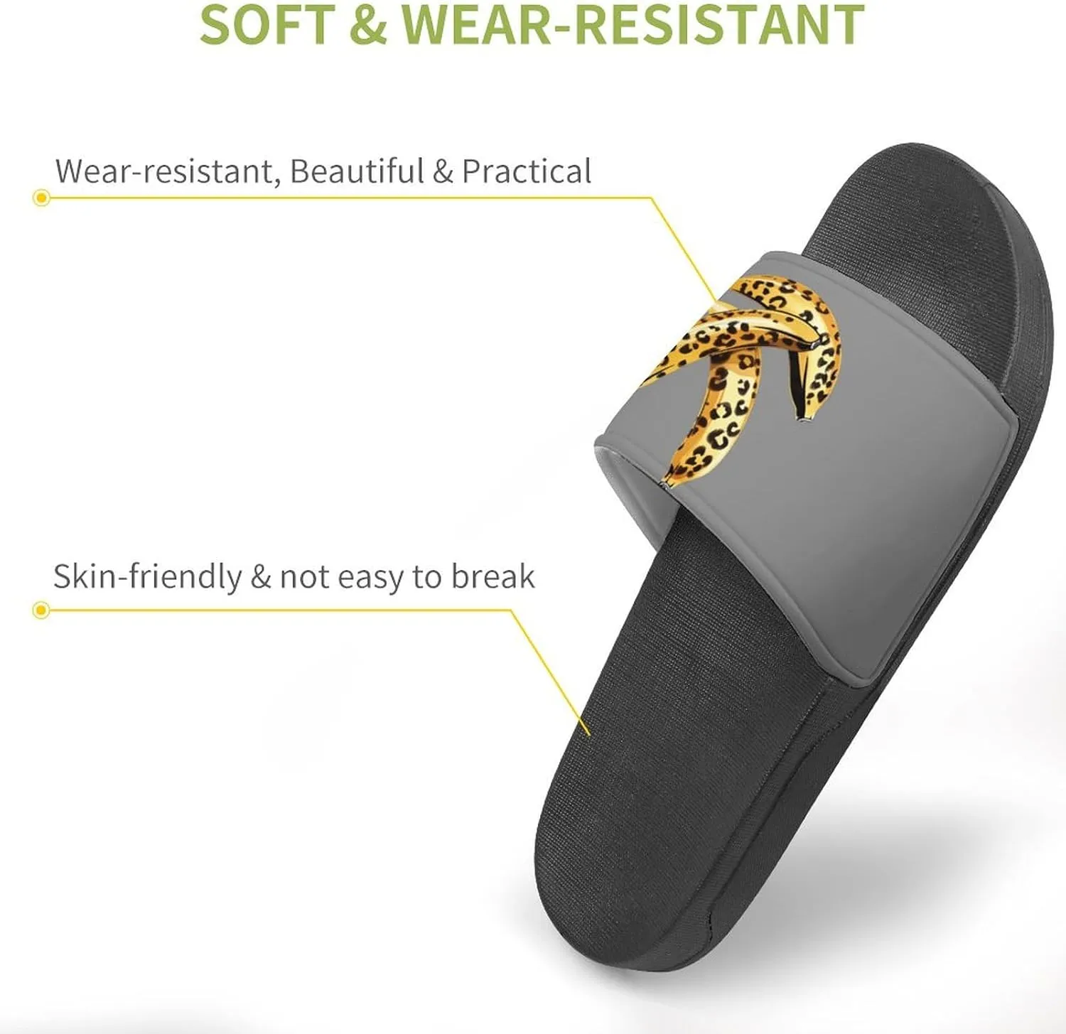 Leopard Banana Novelty Slippers Slides Sandals Shower House Home Shoes Non Slip Soft Sole Shoe For Men Women Bathroom