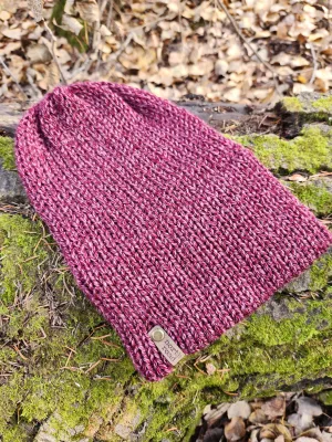 Lightweight Hat, Folded Double Brim Wool Free, Wine