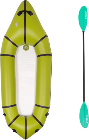 Lightweight Packraft PVC - Inflatable Kayak with Drop Sitch and 220-240cm/86-94'' 3 Piece Paddle