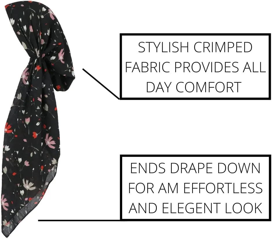 Madison Headwear Pretied Head Scarves for Women Featuring Lightweight Crimped Material and Attractive