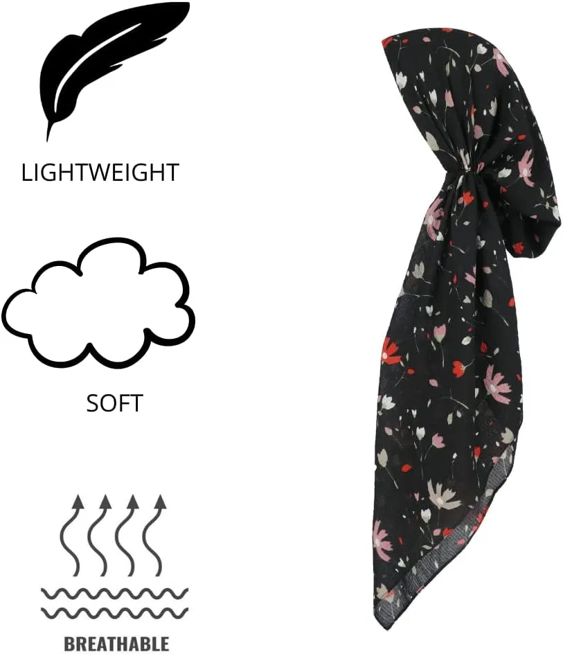 Madison Headwear Pretied Head Scarves for Women Featuring Lightweight Crimped Material and Attractive