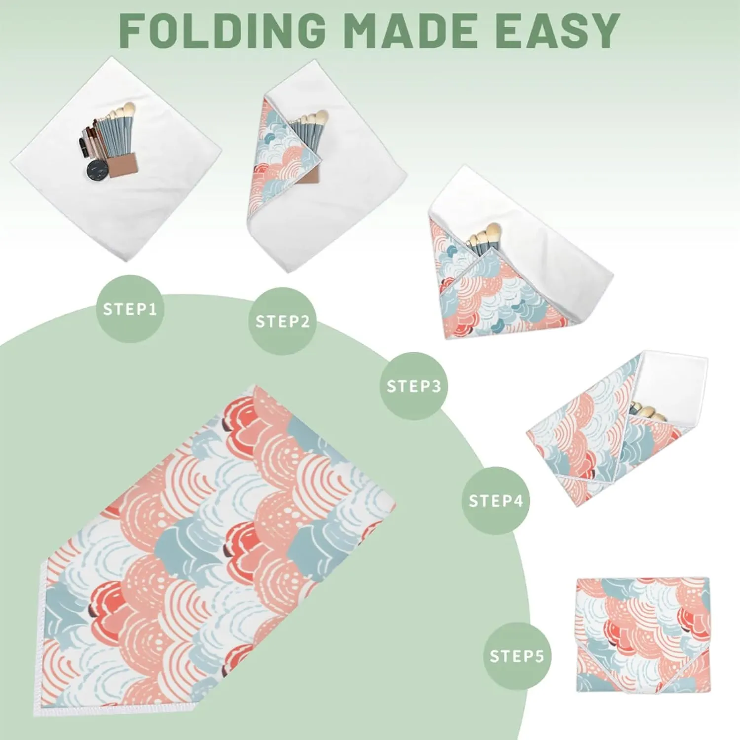 Magic Cosmetics Pouch Abstract Seawater Self-Adhesive Camera Cover Cloth Protective Foldable Makeup Bag for Lens Cat Makeup Bag 21.7x21.7