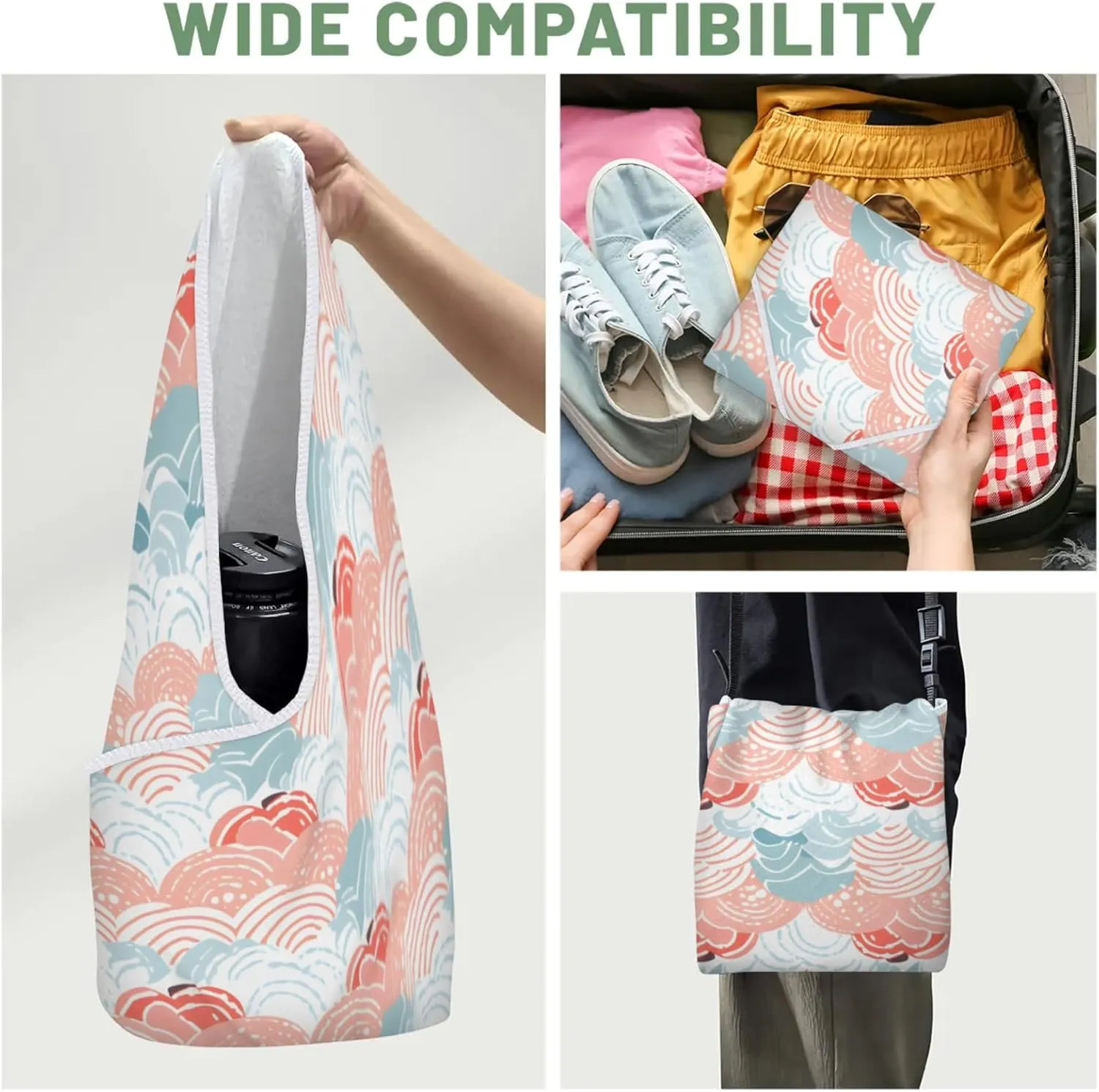 Magic Cosmetics Pouch Abstract Seawater Self-Adhesive Camera Cover Cloth Protective Foldable Makeup Bag for Lens Cat Makeup Bag 21.7x21.7
