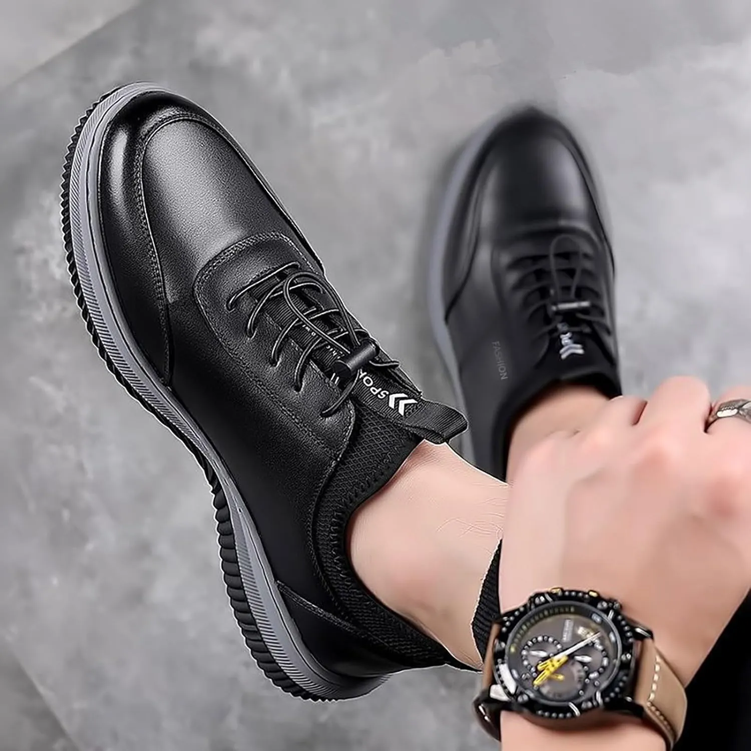 Men Flat Mesh Sneaker Breathable Lightweight Solid Color Fashion Casual Shoes for Men Summer and Autumn